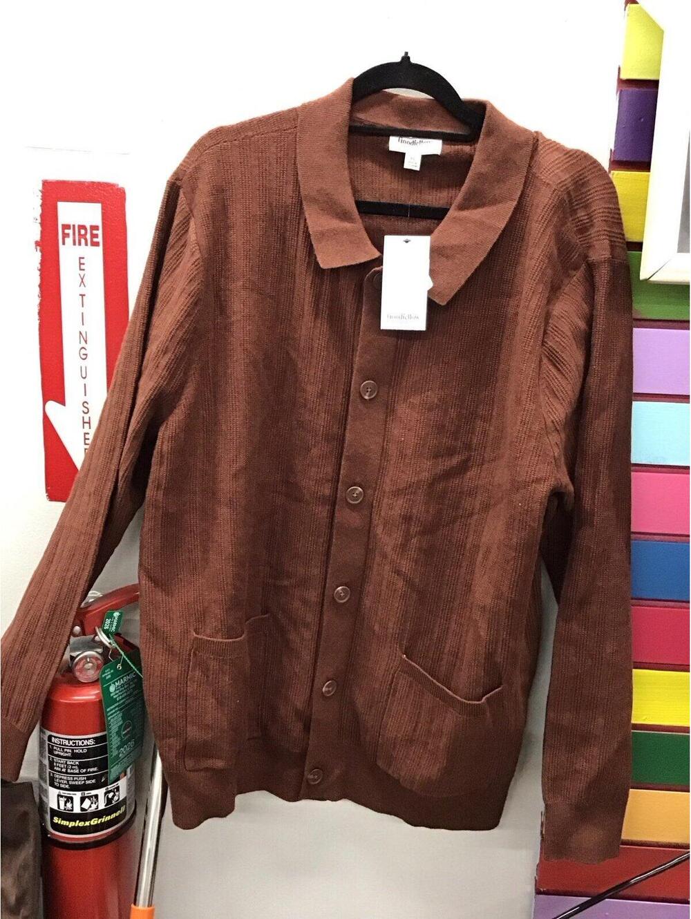 Goodfellow & co men’s button down collared cardigan XL brown new target